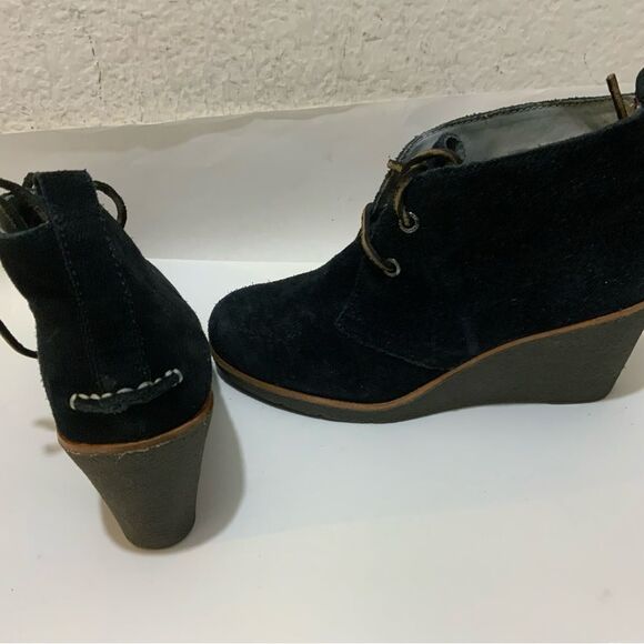 Sperry Top Sider Harlow Bootie Women's 7 Black Suede Wedge Ankle Boots 9103037 - Picture 8 of 14